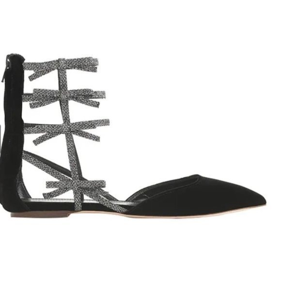 J. Crew Bow Velvet Gladiator Flats $198 7.5